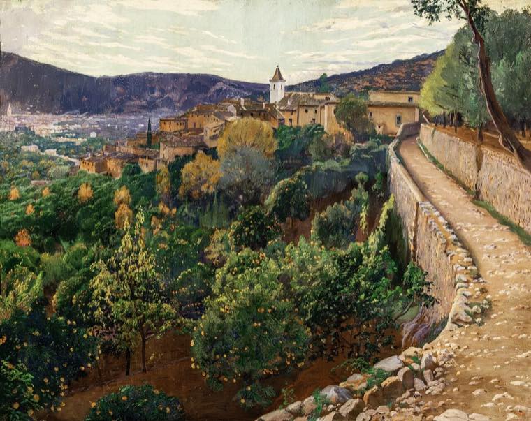 Capvespre, óleo de Santiago Rusiñol en el MNAC